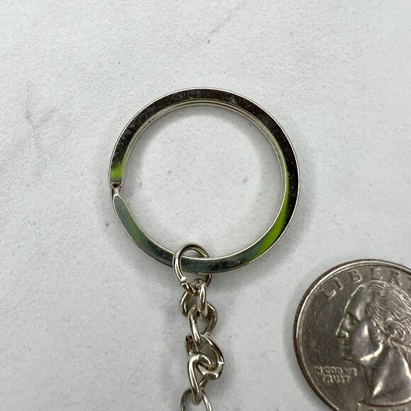Silver Tone Spring Beehive Swirl Keychain Keyring - Picture 4 of 7